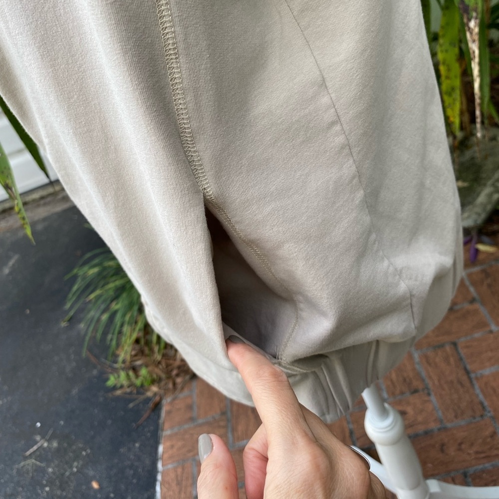 Short Sleeve Zip up Taupe Gravel Sweatshirt - Picture 5 of 7